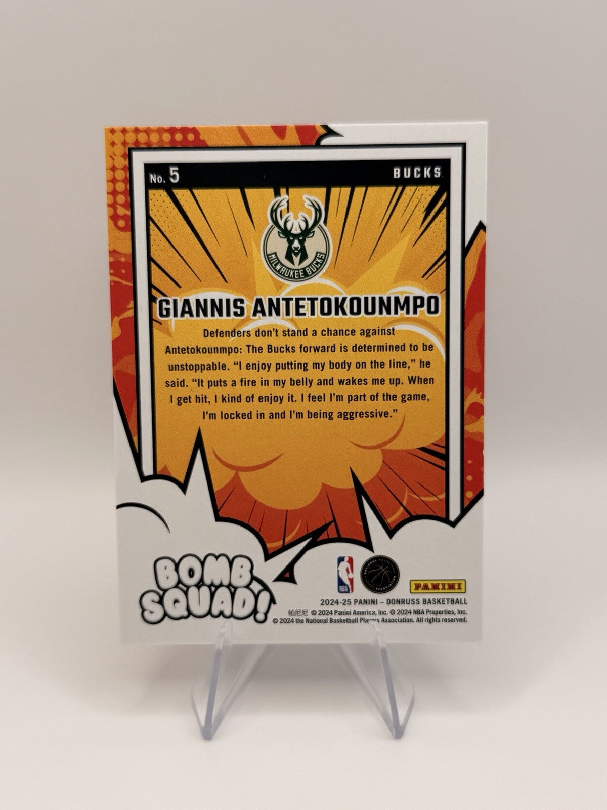 2024-25 Panini Donruss - Bomb Squad #5 Giannis Antetokounmpo - Milwaukee Bucks