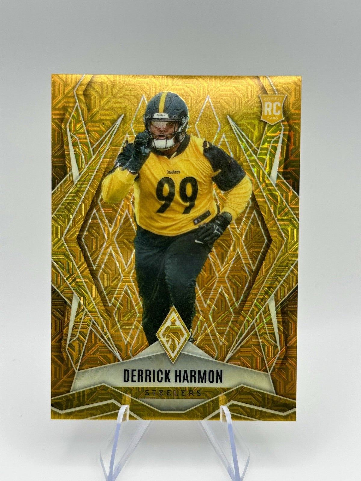 2025 Panini Phoenix Derrick Harmon RC Gold Prizm Rookie Steelers #241/10 NF