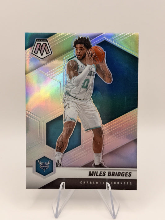 2020-21 Panini Mosaic Miles Bridges Silver Prizm Hornets #90 NM NBA Card