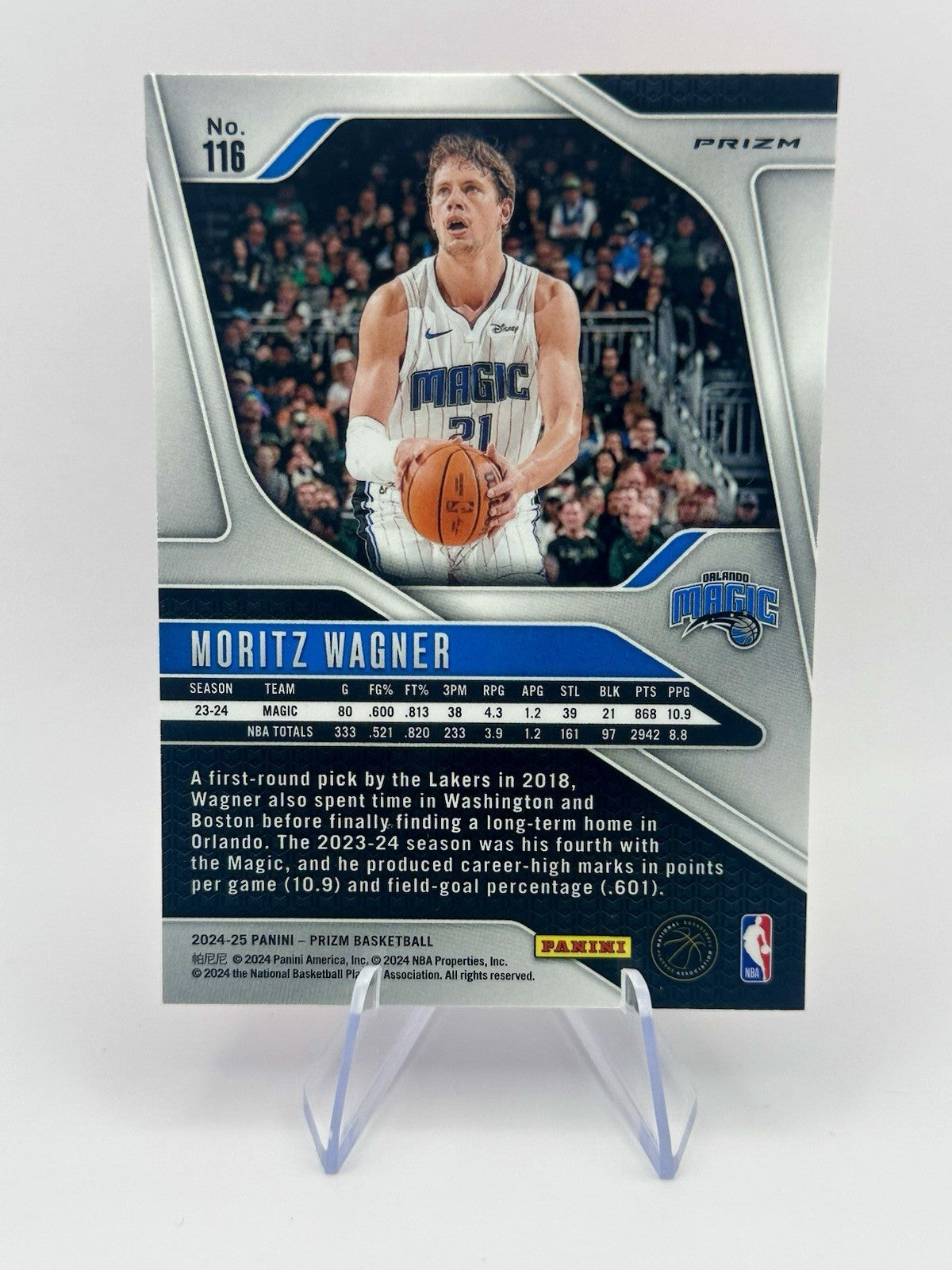 2024-25 Panini Prizm Pink Ice Moritz Wagner #116 Orlando Magic NBA Card
