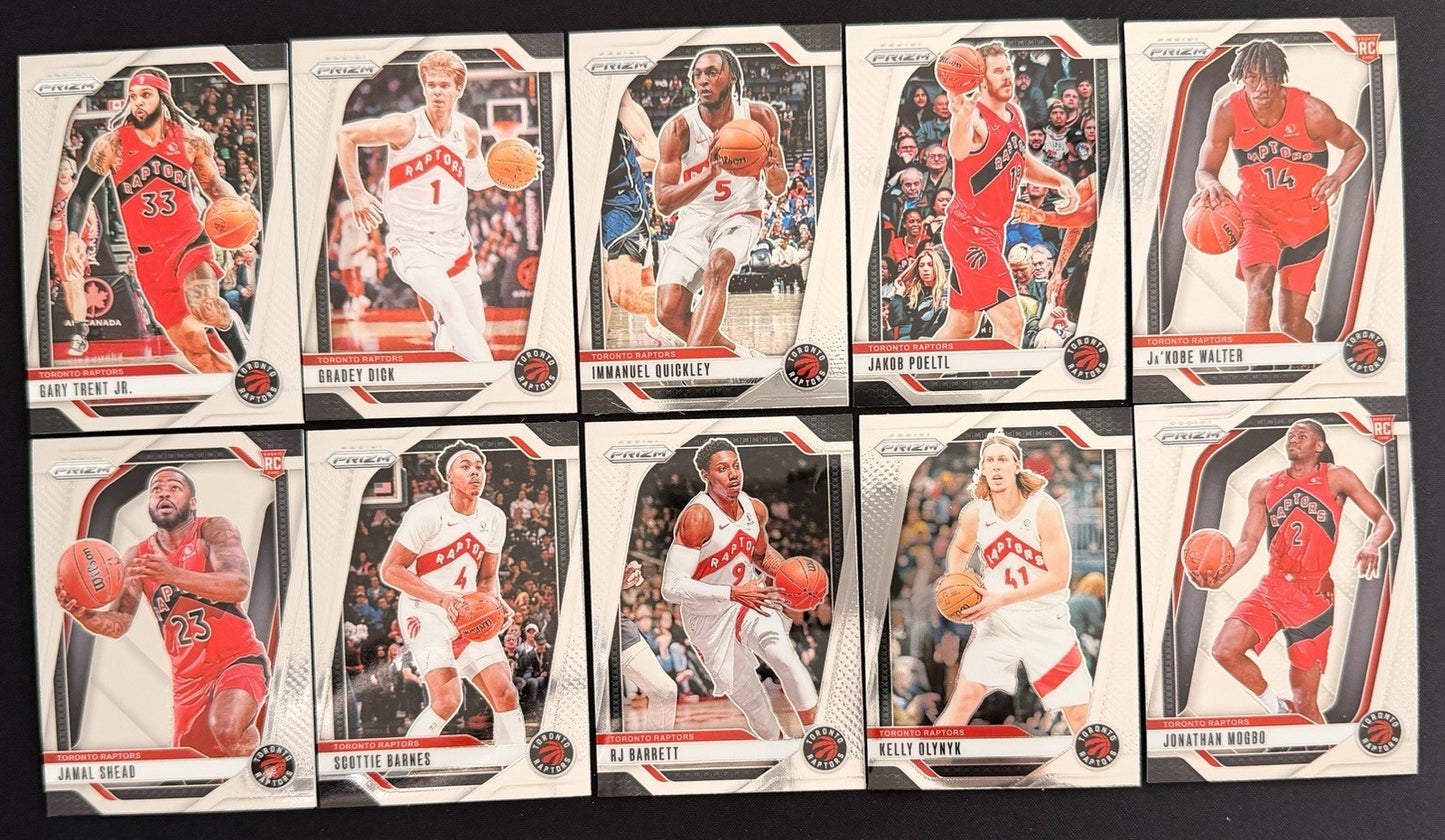 2024-25 Panini Prizm Toronto Raptors Team Lot Barnes Dick Barrett RC NBA Card