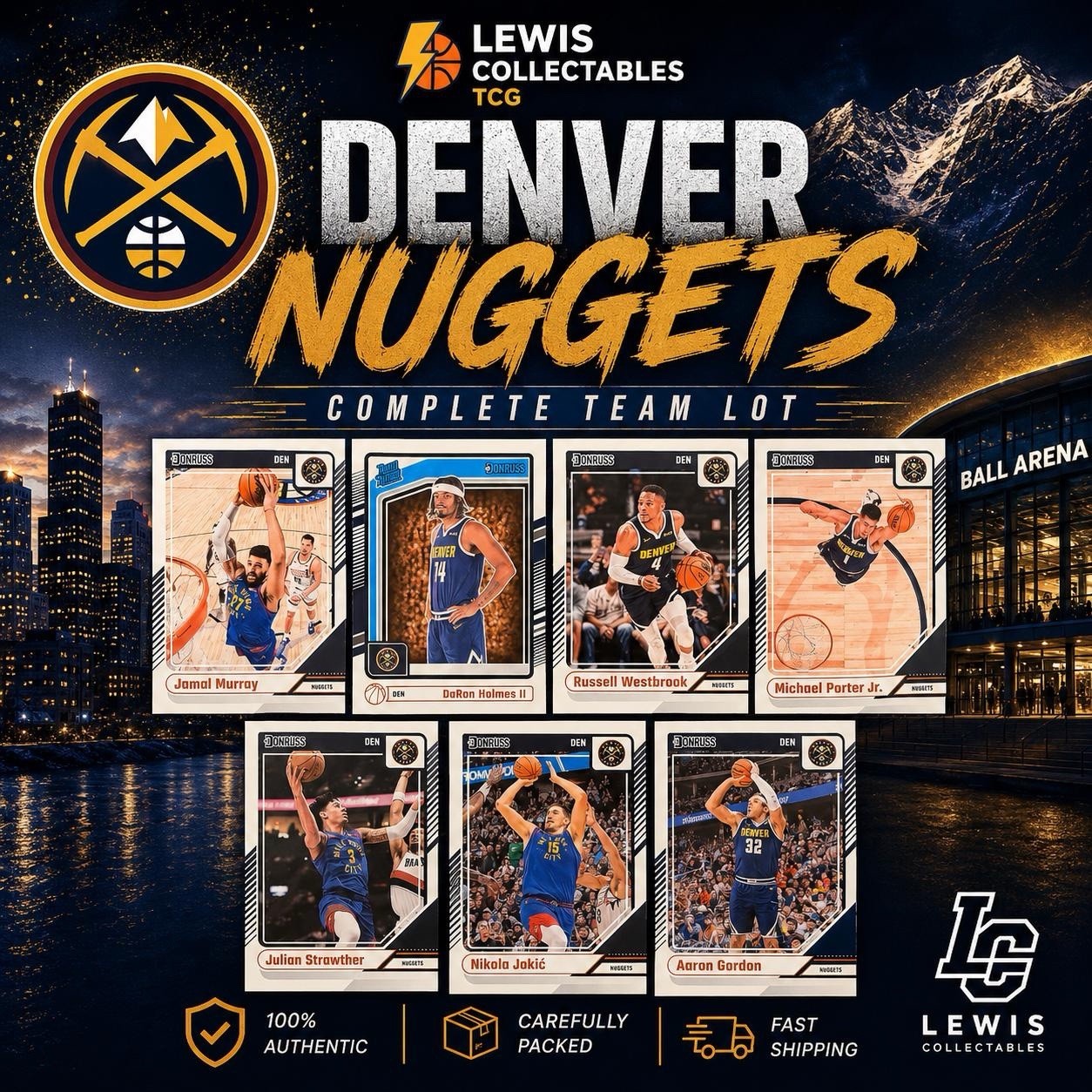 2024-25 Donruss Denver Nuggets Team Lot Nikola Jokic Murray Westbrook NM