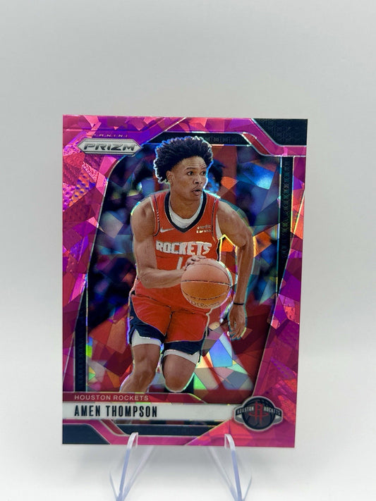 2024-25 Panini Prizm Amen Thompson Pink Ice #118 Houston Rockets NBA Card