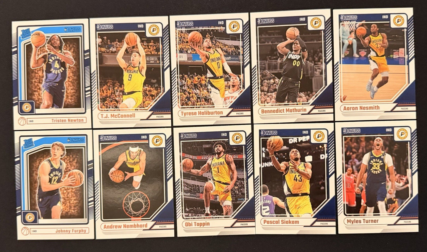 2024-25 Donruss Indiana Pacers Team Lot Haliburton Siakam Mathurin RC NBA Card