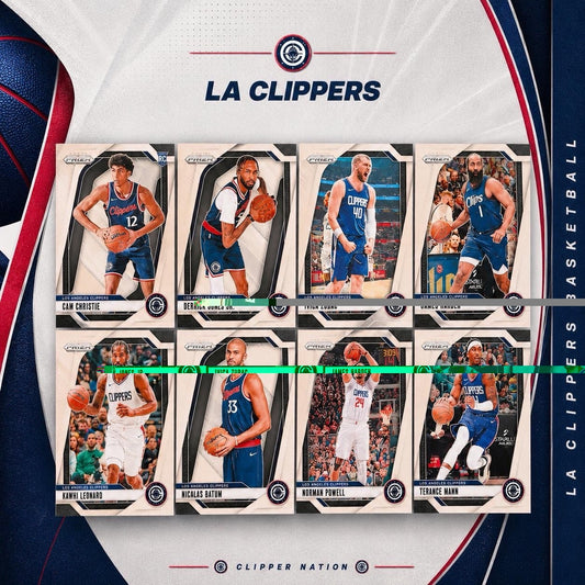 LA Clippers Team Lot Panini Prizm Cards Harden Leonard Zubac Christie RC NM