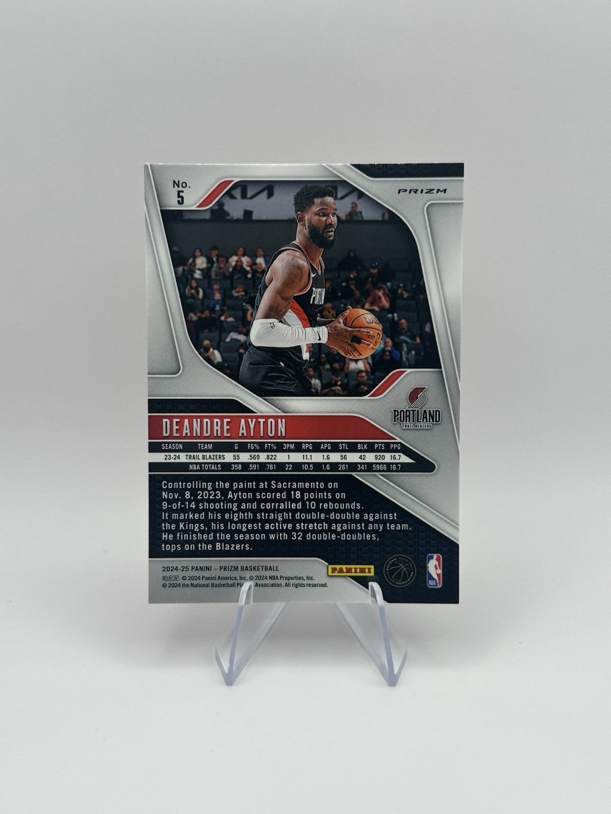 2024-25 Panini Prizm #5 Deandre Ayton Red Ice Portland Trailblazers NBA Card