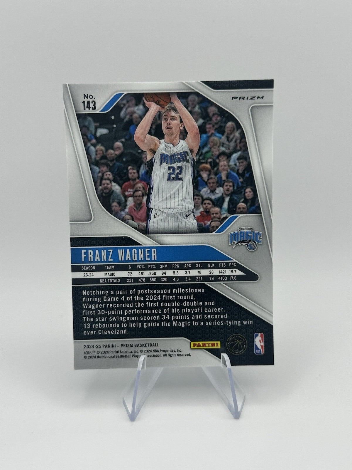 2024-25 Panini Prizm Green Ice Prizm #143 Franz Wagner Orlando Magic NBA Card