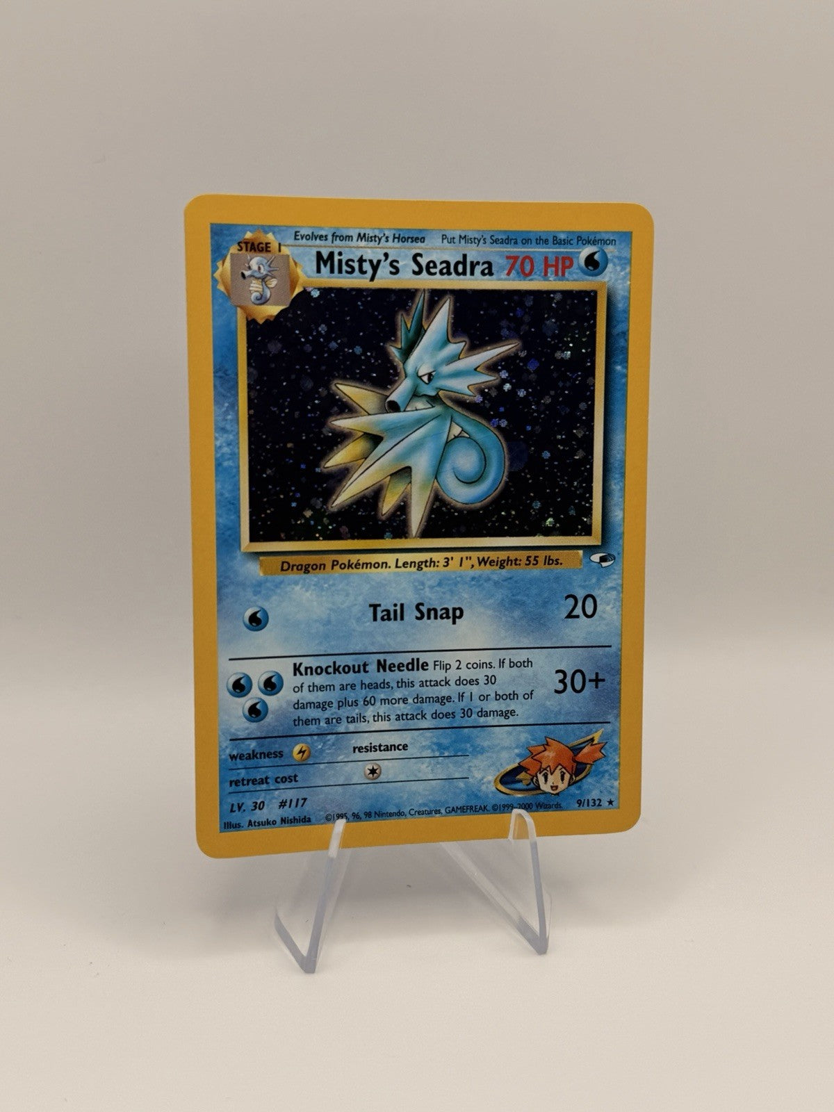 Pokemon Card Misty's Seadra Prerelease Holo 9/132  Near Mint