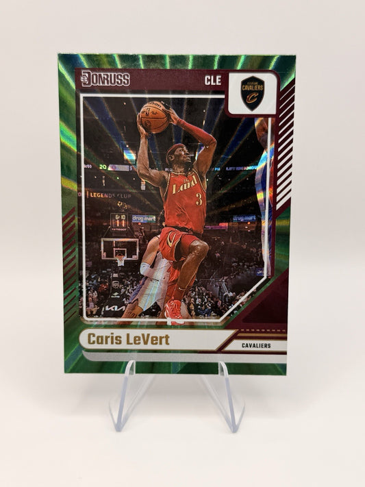 2024-25 Panini Donruss Caris LeVert Green Laser Parallel Cleveland Cavaliers #70
