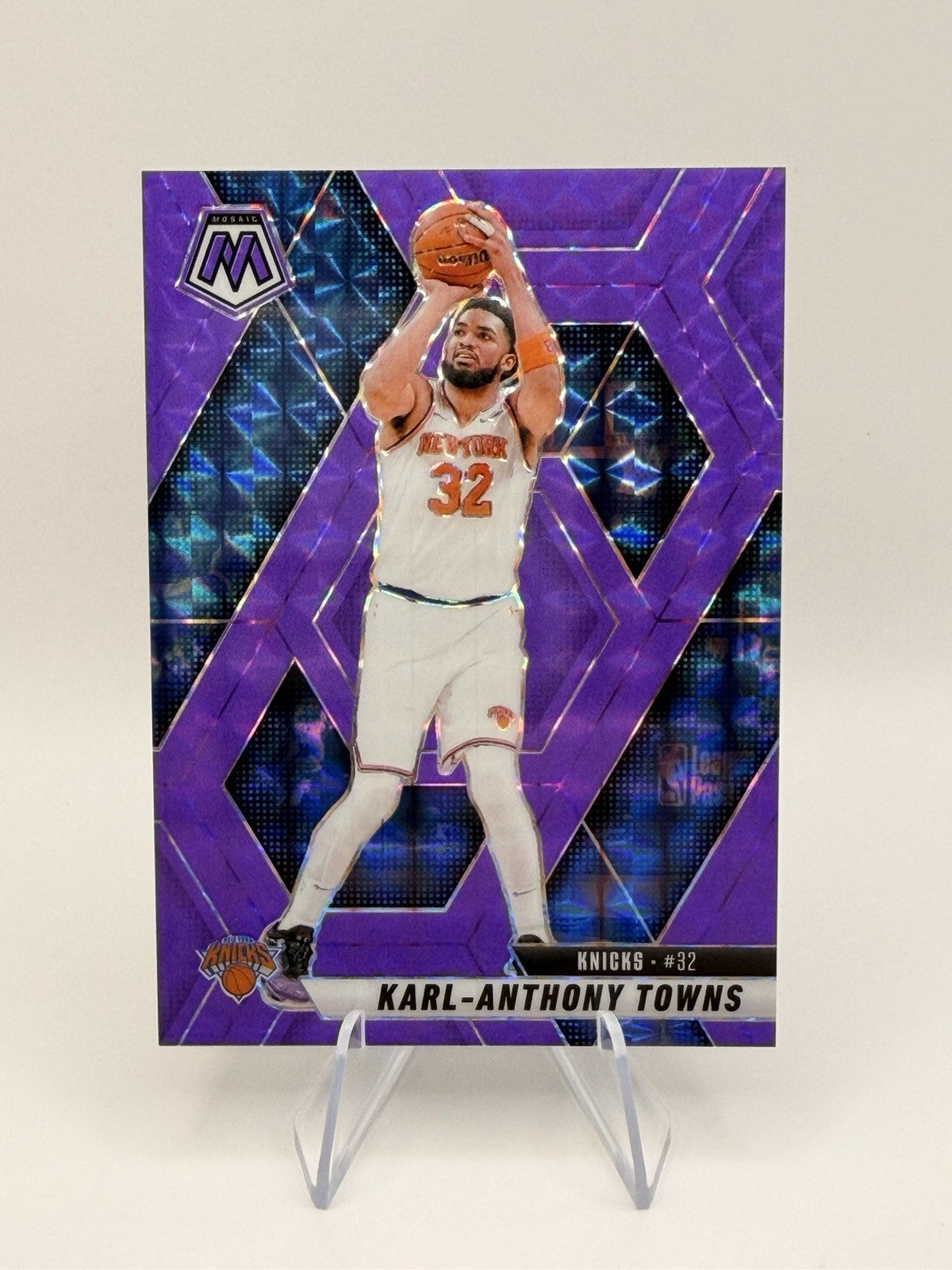 2024-25 Prizm Mosaic Karl-Anthony Towns Purple Prizm Parallel/249 Knicks #