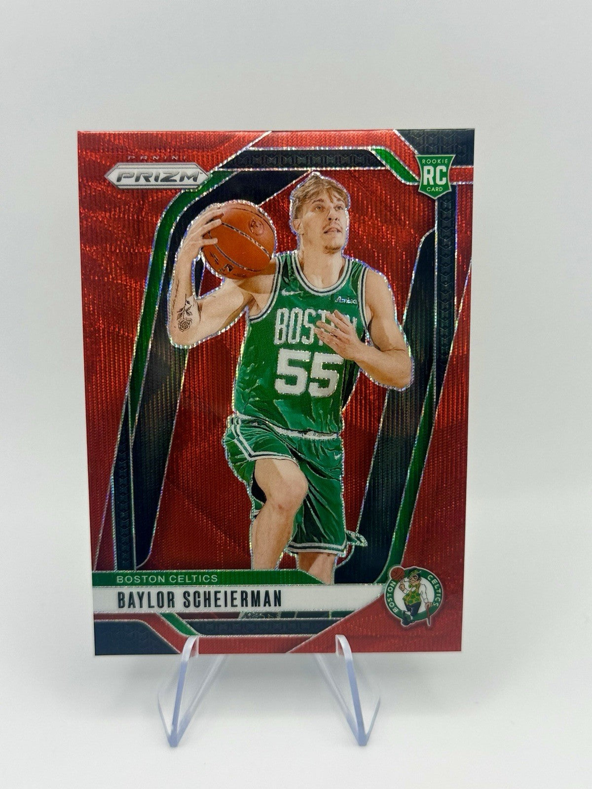 2024-25 Panini Prizm Baylor Scheierman Red RC #236 Boston Celtics NBA Card