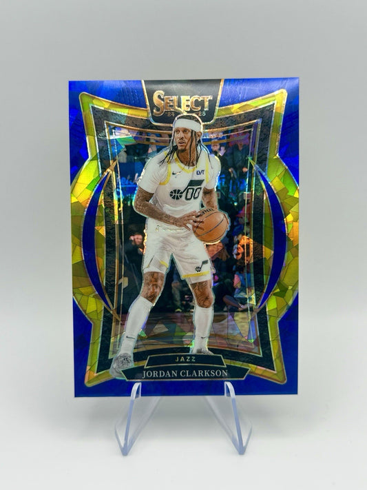 2024-25 Panini Select Jordan Clarkson Blue Cracked Ice Prizm #19 Utah Jazz