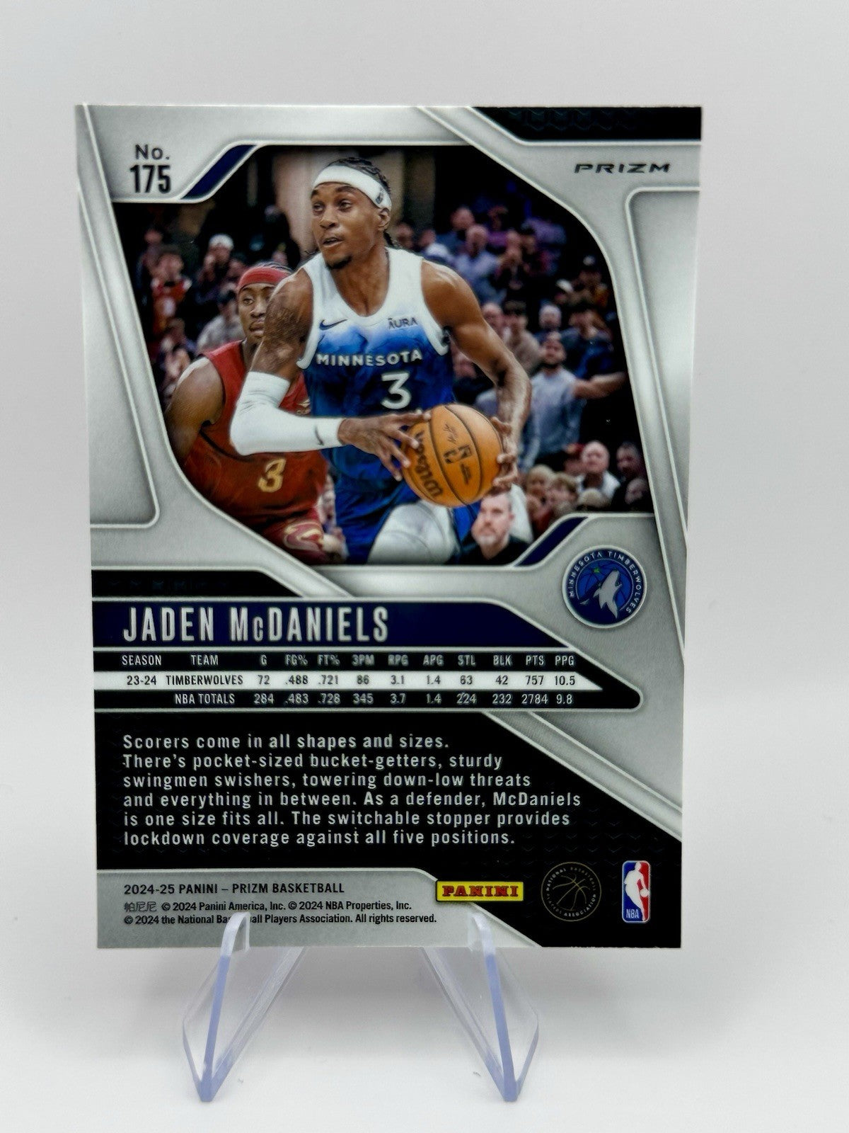 2024-25 Panini Prizm Prizm Jaden McDaniels Red Prizm Timberwolves #175 NBA Card