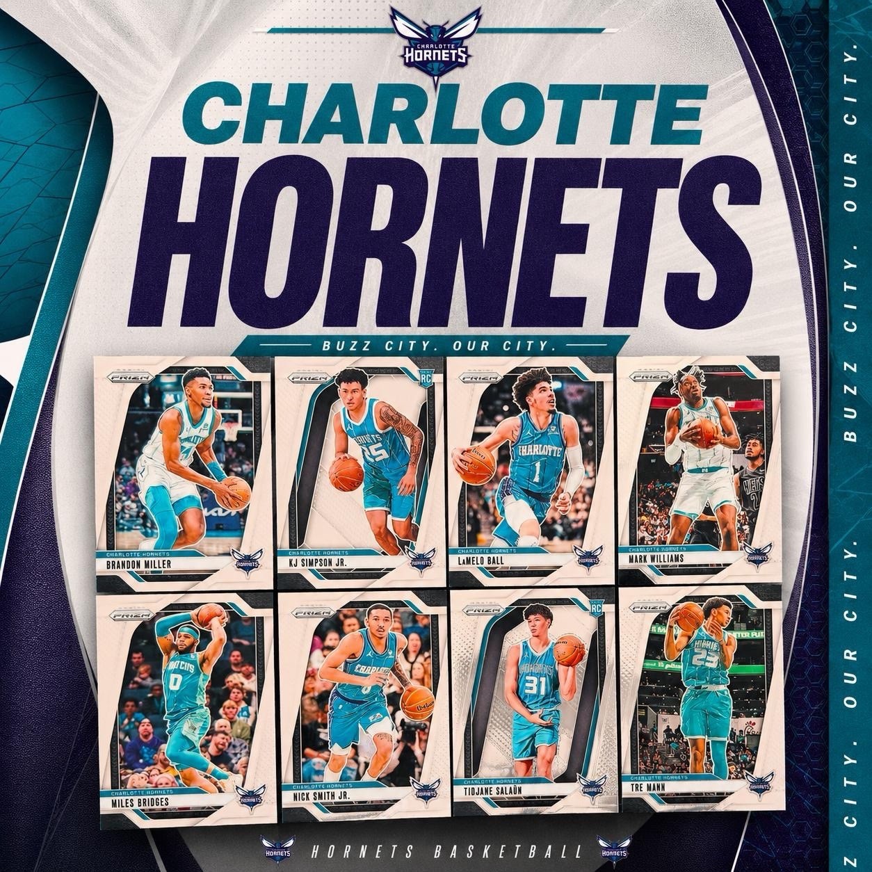 Charlotte Hornets Team Lot Panini Prizm Cards LaMelo Ball Brandon Miller RC +