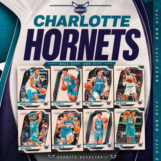 Charlotte Hornets Team Lot Panini Prizm Cards LaMelo Ball Brandon Miller RC +