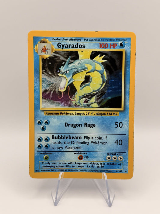 1999 Pokemon Base Set Gyarados 6/102 Holo Rare Vintage WOTC English