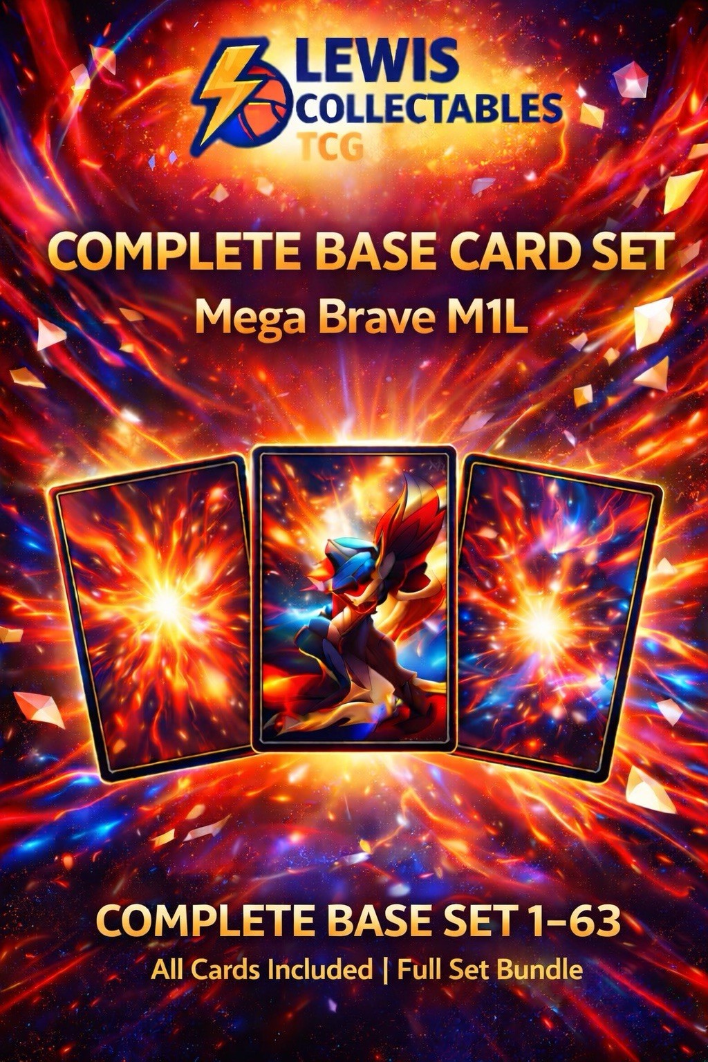 Mega Brave M1L Pokemon TCG TCG Complete Base Set 1–63 All Cards