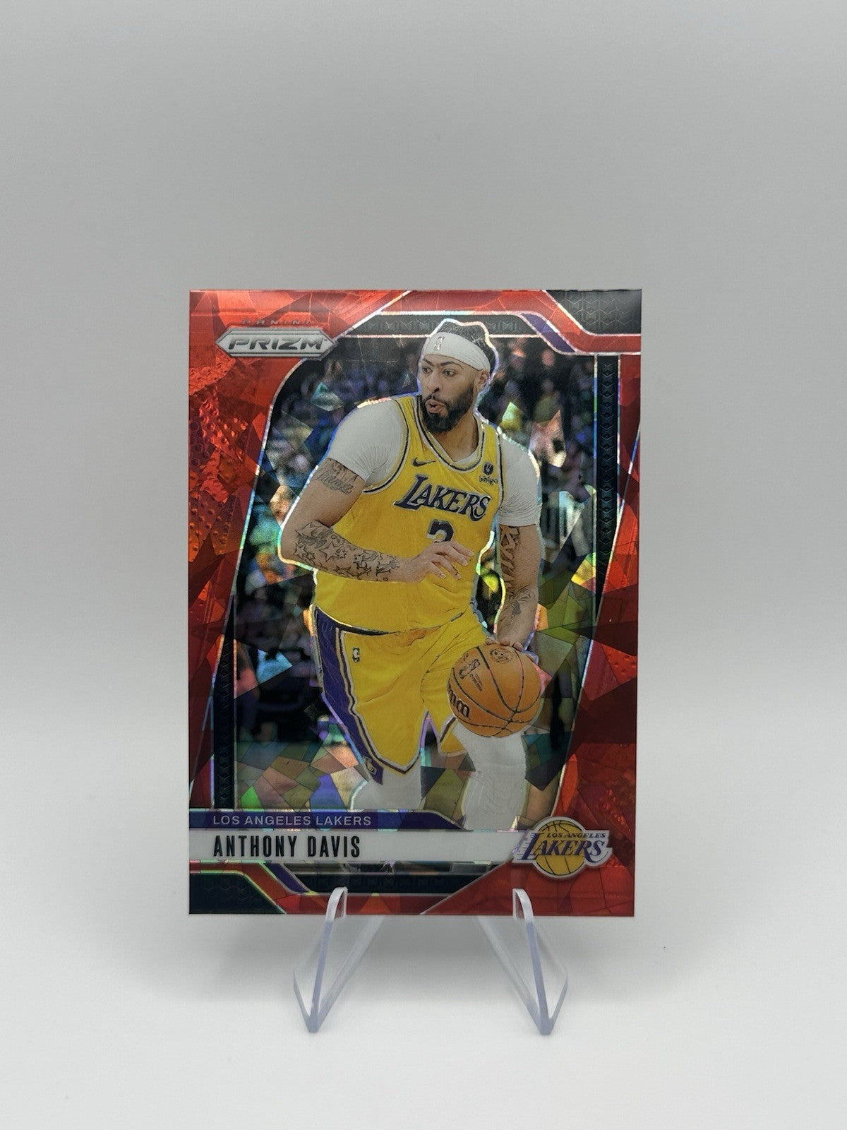 2024-25 Panini Prizm Red Cracked Ice Los Angeles L Anthony Davis NBA Card