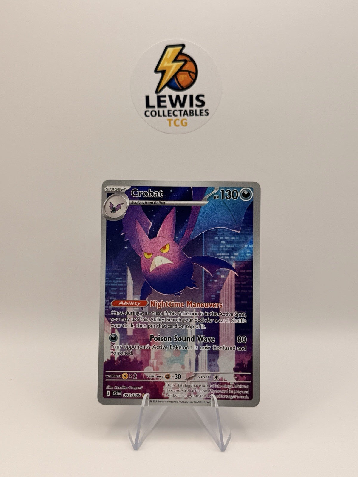 Crobat Illustration Rare #093/086 Chaos Rising Pokemon Card NM