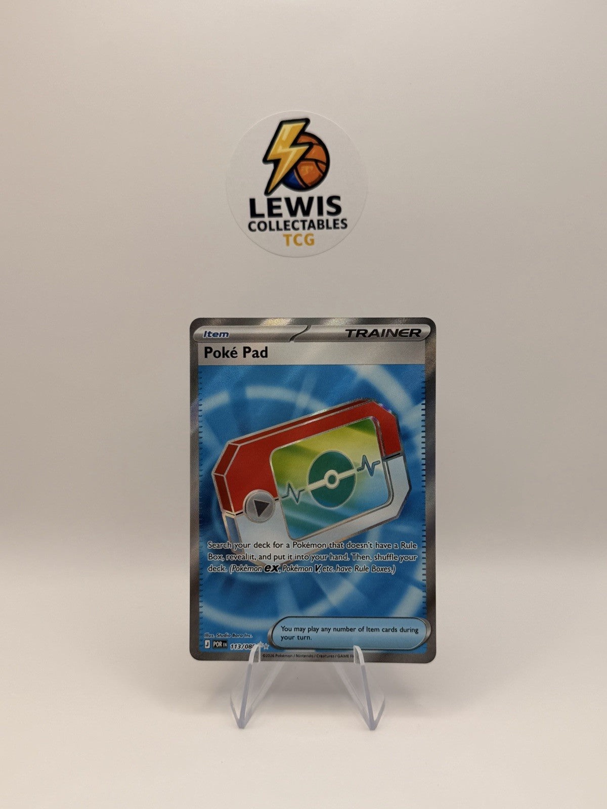 Pokemon Poke Pad 113/088 Holo Perfect Order NM Trainer Card