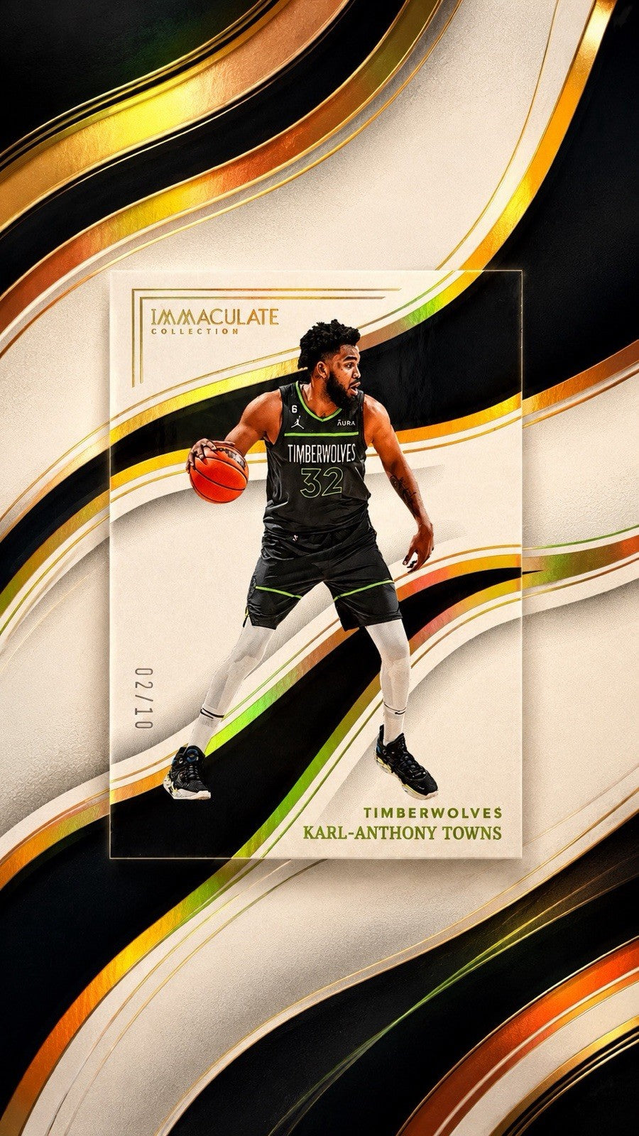 2022-23 Panini Immaculate Karl-Anthony Towns /10 Gold Parallel #30 Timberwolves