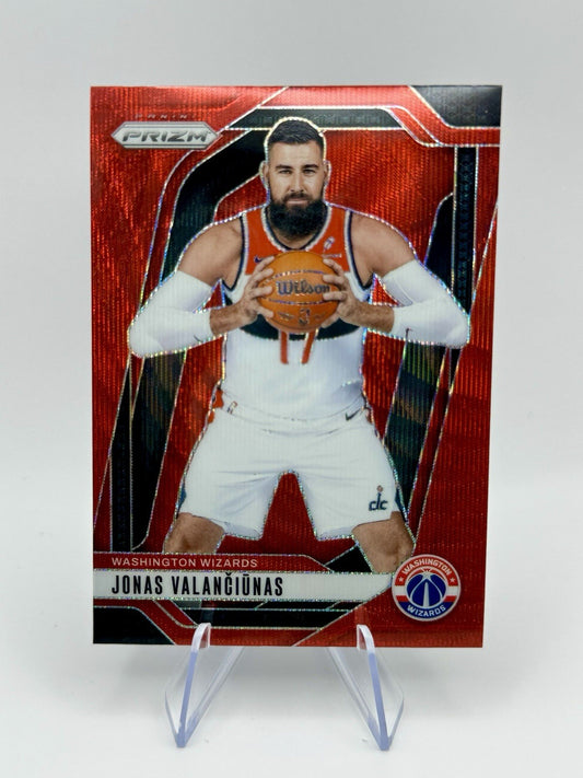 2024-25 Panini Prizm Prizm Jonas Valanciunas Red Prizm Wizards #76 NBA Card