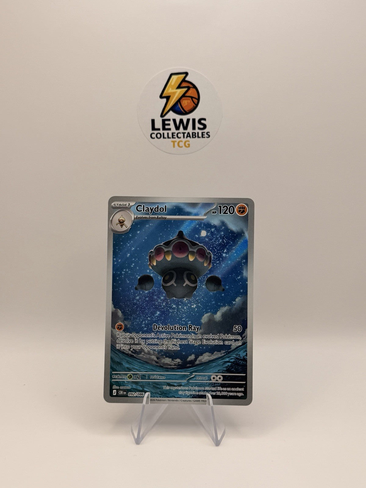 Claydol Illustration Rare #092/086 Chaos Rising Pokemon Card NM