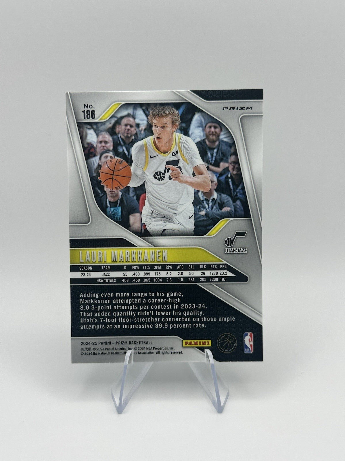 2024-25 Panini Prizm Green Prizm #186 Lauri Markkanen Utah Jazz NBA Card