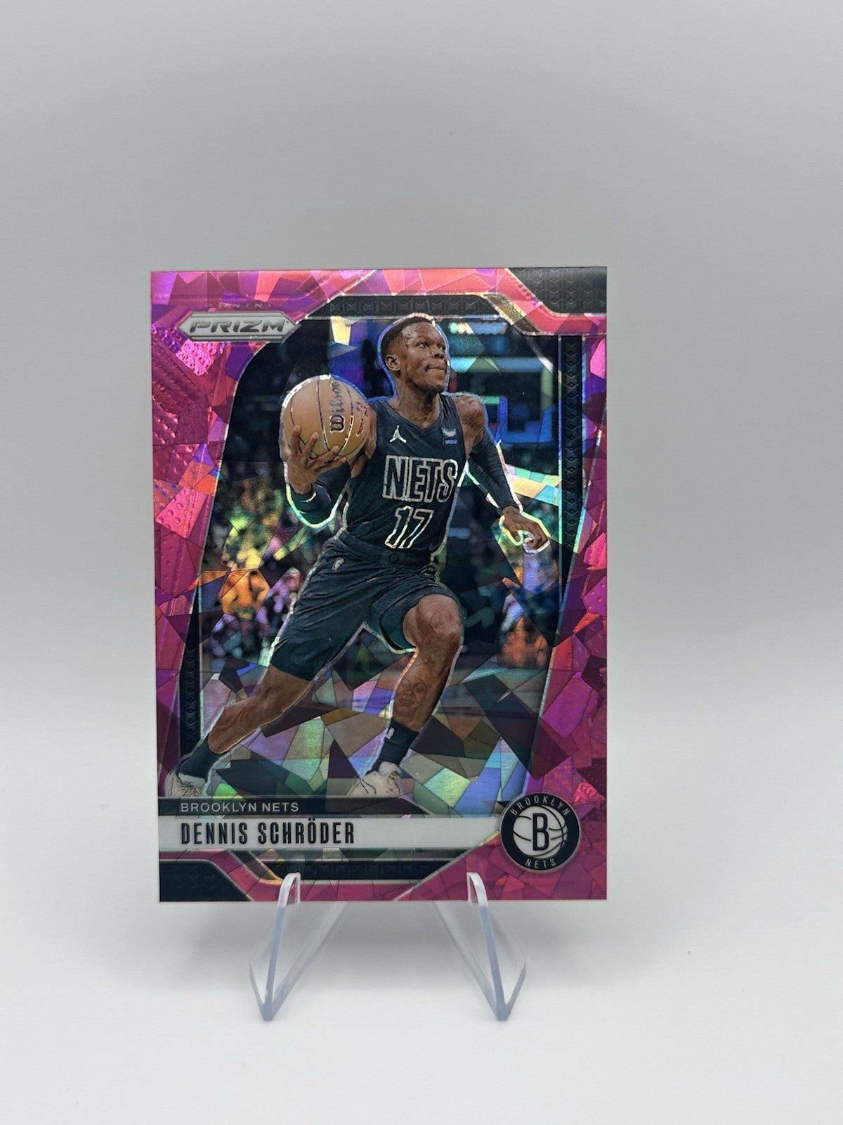2024-25 Panini Prizm #218 Dennis Schroder Pink Ice Brooklyn Nets NBA Card