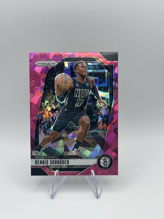2024-25 Panini Prizm #218 Dennis Schroder Pink Ice Brooklyn Nets NBA Card