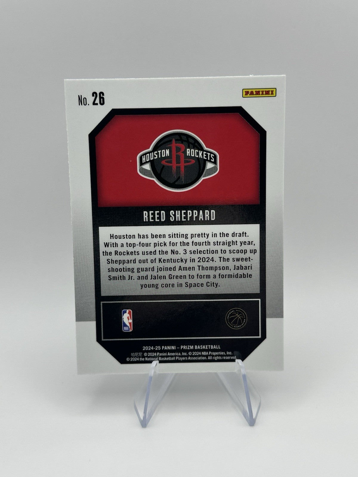 2024-25 Panini Prizm Reed Sheppard Emergent RC Insert RC Houston Rockets #26