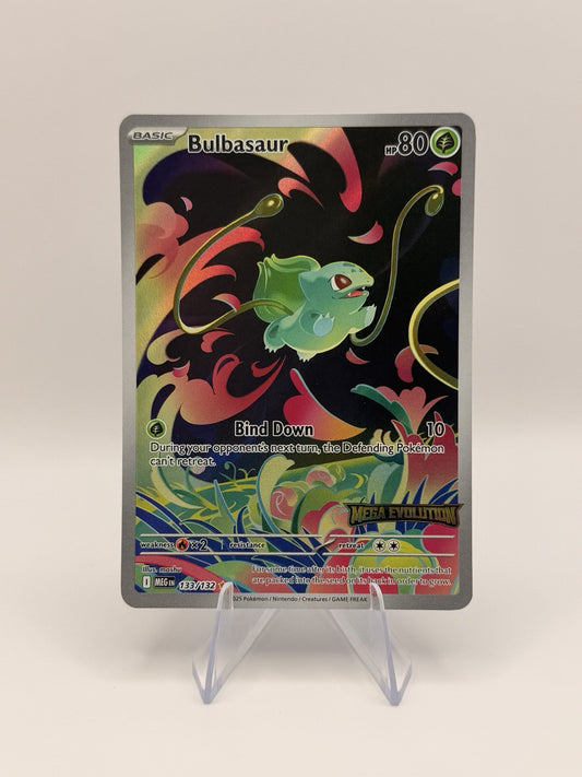 Pokemon Bulbasaur IR 133/132 Mega Evolution Illustration Rare Stamped NM