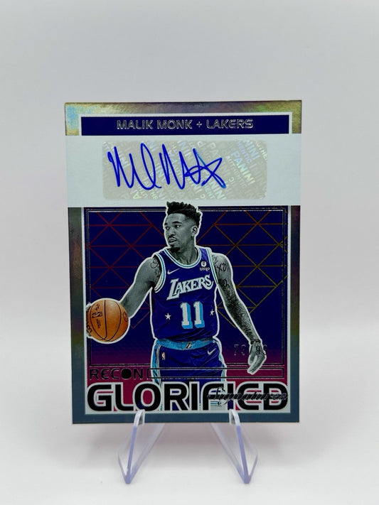 2021-22 Recon Glorified Signatures Los Angeles Lakers GS-MMO Malik Monk Auto