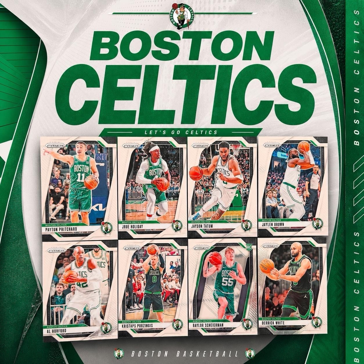 Boston Celtics Team Lot Panini Prizm Cards Tatum Brown Holiday Porzingis +