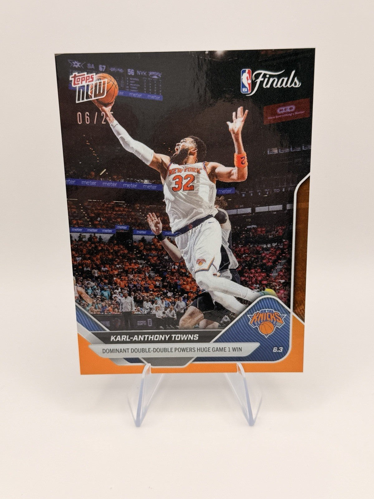 2025-26 Topps NOW Karl-Anthony Towns #327 Orange /25 Knicks NBA Champs