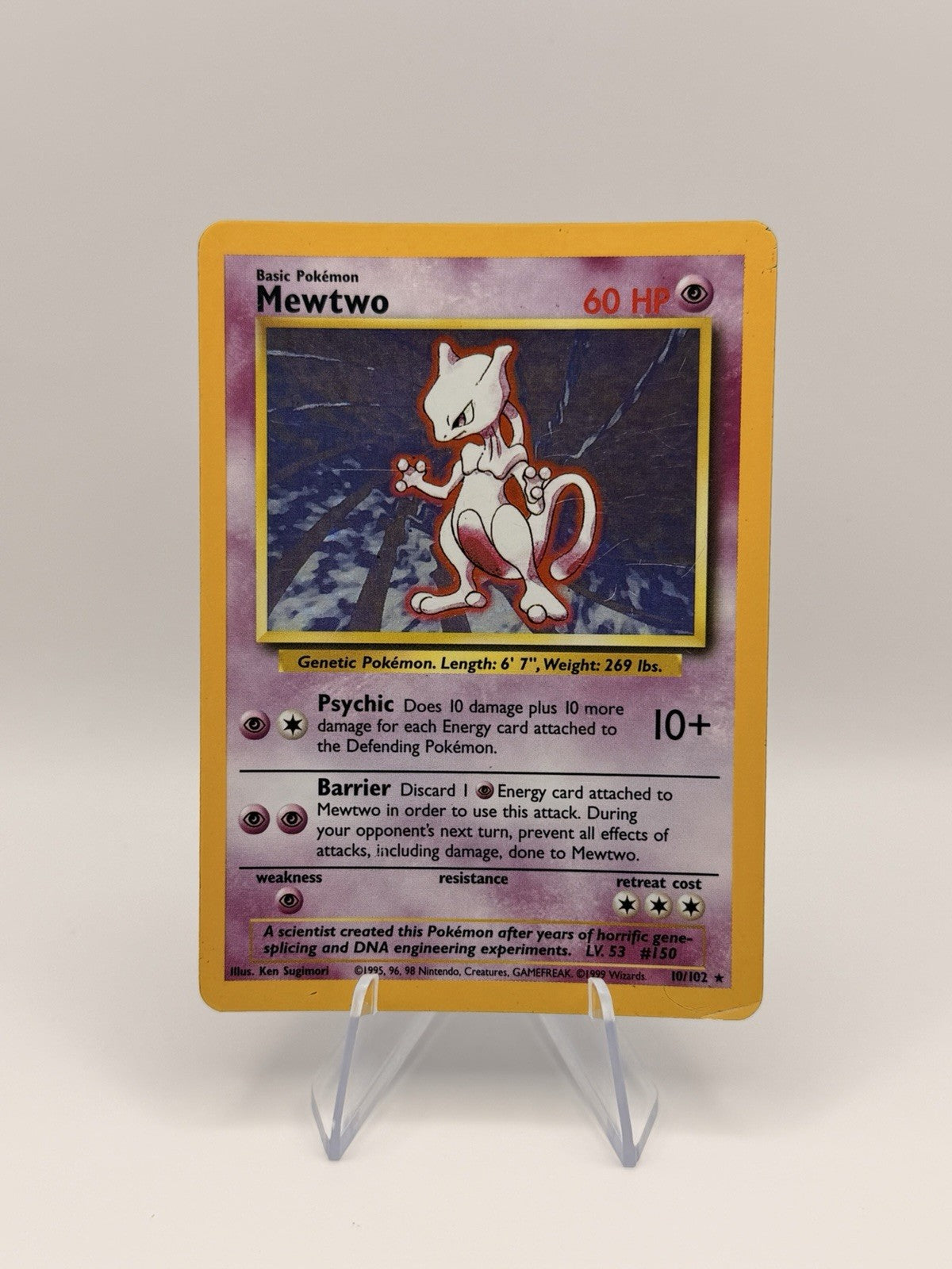 1999 Pokemon Base Set Mewtwo 10/102 Rare Vintage WOTC English