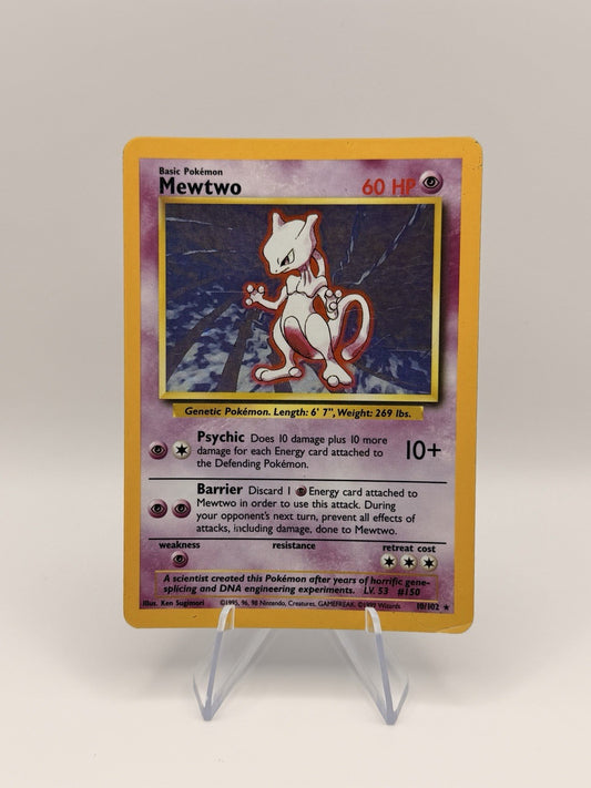 1999 Pokemon Base Set Mewtwo 10/102 Rare Vintage WOTC English