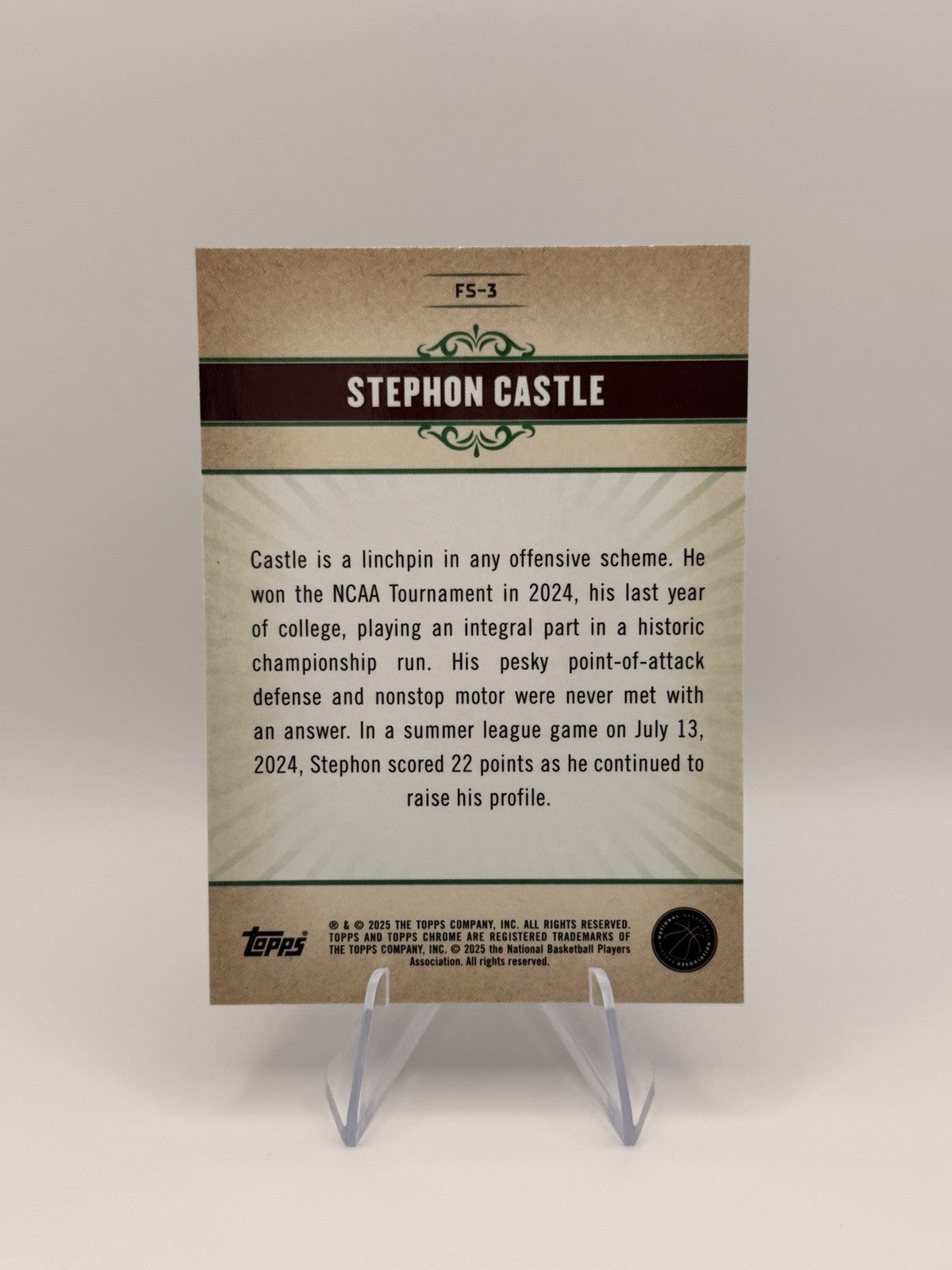 2025 Topps Chrome Stephon Castle (RC) #FS-3 Blue Premium Roast Fresh Start ￼