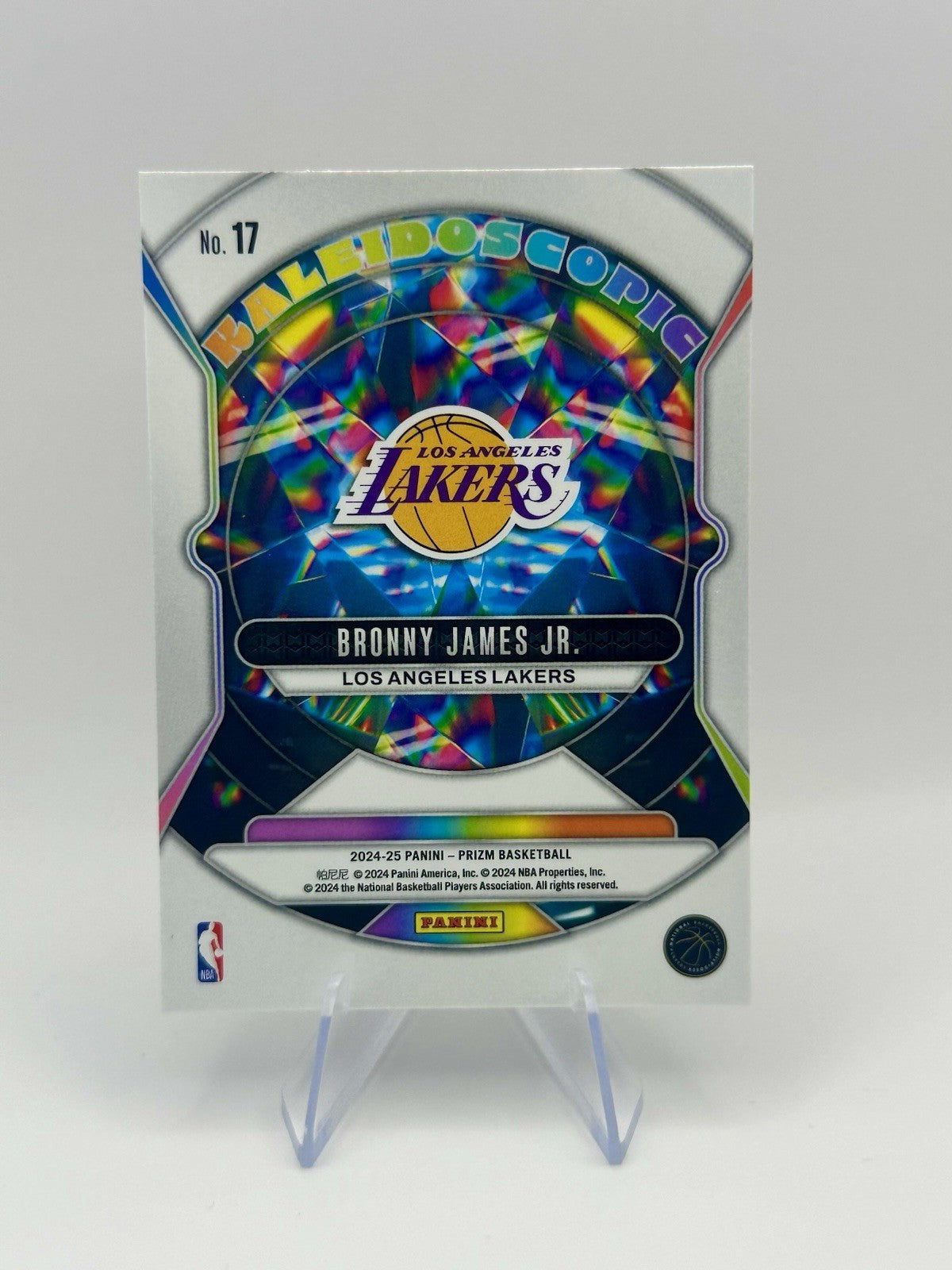 2024-25 Bronny James Jr RC #17 Kaleidoscopic Los Angeles Lakers NBA Card