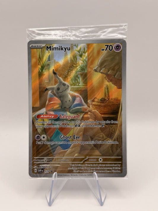 Mimikyu SVP EN 075 SEALED Paldean Fates ETB Black Star Promo Pokemon Card