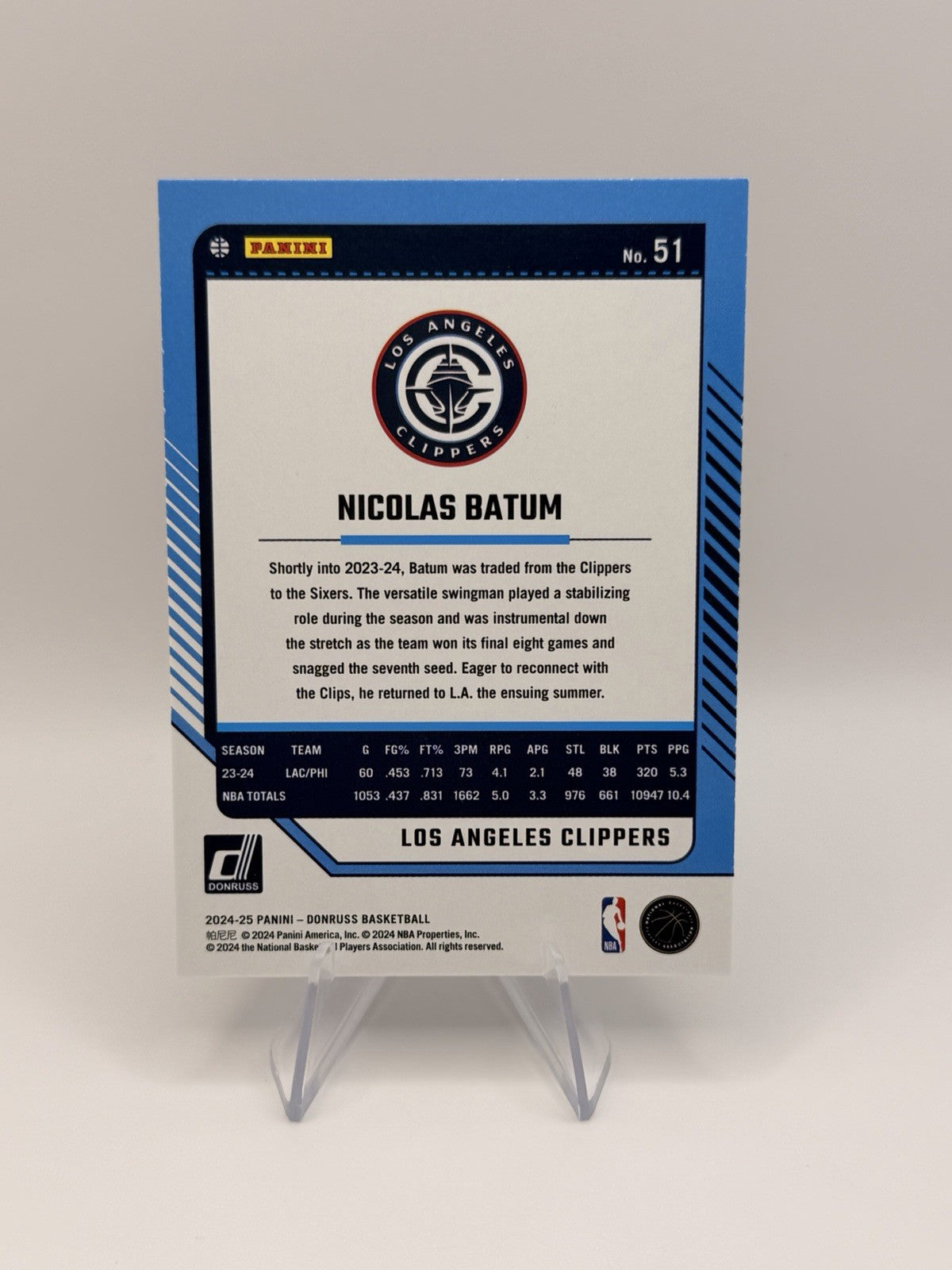 2024-25 Panini Donruss - Nicolas Batum #51 Holo Green Laser NBA Card