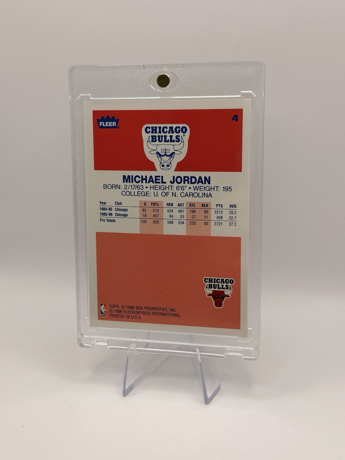 Michael Jordan 1996-97 Fleer Decade of Excellence #4 Chicago Bulls