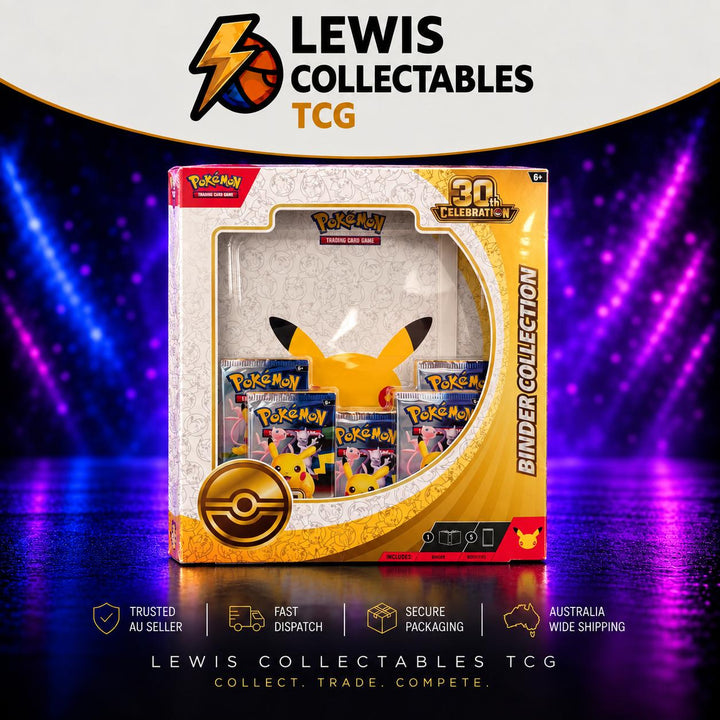 Pokemon TCG 30th Celebration Binder Collection Pikachu 5 Booster Packs Sealed